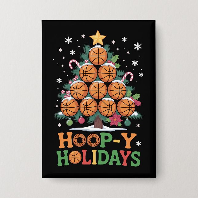 Hoop-y Holidays Basketball Christmas Holiday Sport (Front)
