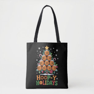 Hoop-y Holidays Basketball Christmas Holiday Sport Tote Bag
