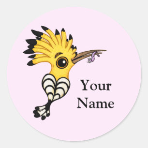 Hoopoe Bird Cartoon ( your name) custom Sticker
