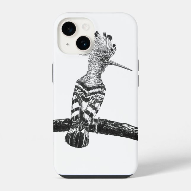 Hoopoe drawing iPhone case (Back)