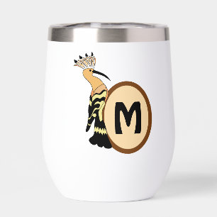 Hoopoe Whimsical Bird Monogram