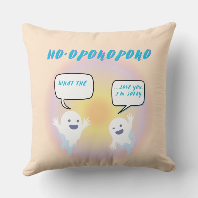 Ho'oponopono Ghosts Healing & Funny Two-Tone Cushion (Back)