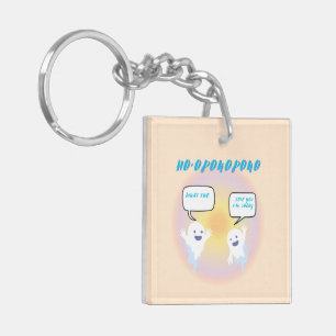 Ho'oponopono Ghosts Healing & Funny Two-Tone Key Ring
