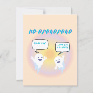 Ho'oponopono Ghosts Healing & Funny Two-Tone Postcard