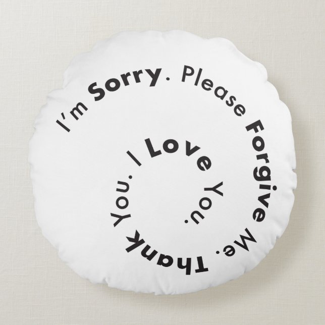 Hooponopono gratitude mantra round cushion (Front)