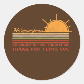 Ho'oponopono Hawaiian Prayer Meditations Yoga Sun Classic Round Sticker