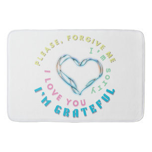 Ho'oponopono Healing Mantra – Light Blue Spiritual Bath Mat