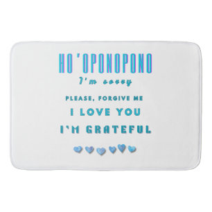 Ho'oponopono Healing Mantra – Light Blue Spiritual Bath Mat