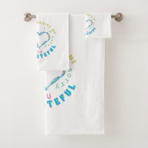 Ho'oponopono Healing Mantra – Light Blue Spiritual Bath Towel Set