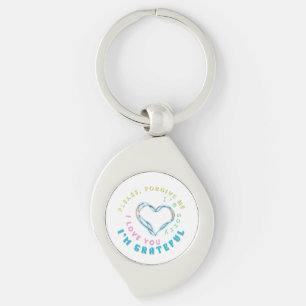 Ho'oponopono Healing Mantra – Light Blue Spiritual Key Ring