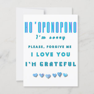 Ho'oponopono Healing Mantra – Light Blue Spiritual Postcard