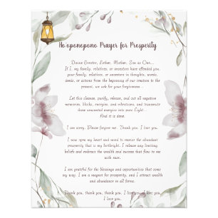 Ho'oponopono Prayer for Prosperity  Photo Print