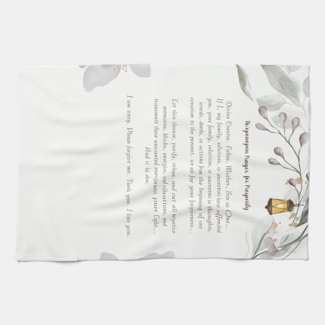 Ho'oponopono Prayer Mug  Tea Towel (Horizontal)