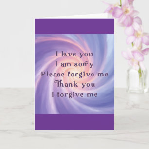 Ho'oponopono Purple Peach n Pale Blue Card