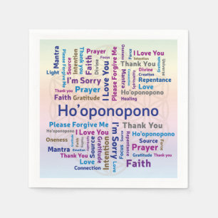Ho'oponopono Word Cloud - Mantra - Self Love Napkin