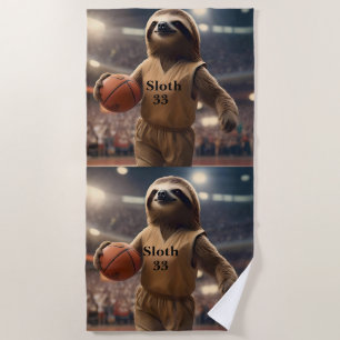 Hoops and Hangs: The Slam Dunking Sloth, Beach Towel