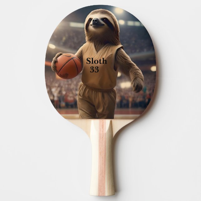 Hoops and Hangs: The Slam Dunking Sloth, Ping Pong Paddle (Front)