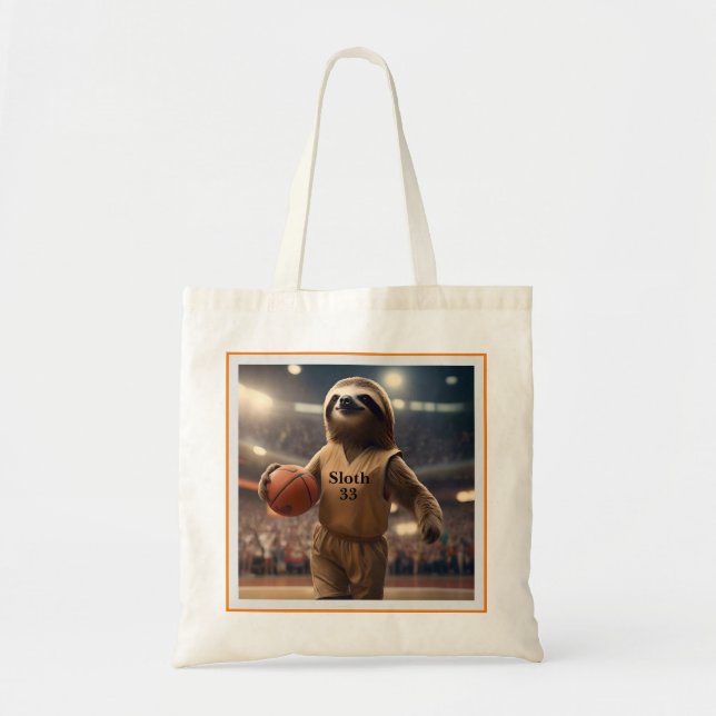 Hoops and Hangs: The Slam Dunking Sloth, Tote Bag (Front)