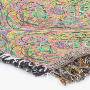 Hoops art design mixed colours jingle jangle throw blanket