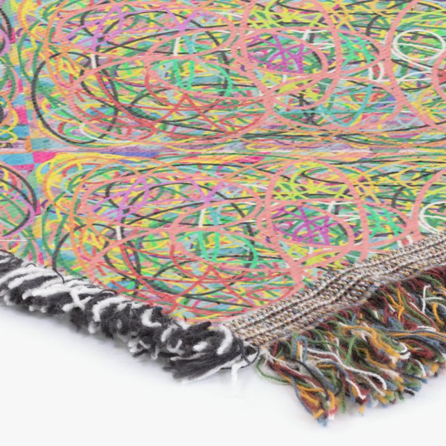 Hoops art design mixed colours jingle jangle       throw blanket (Corner)