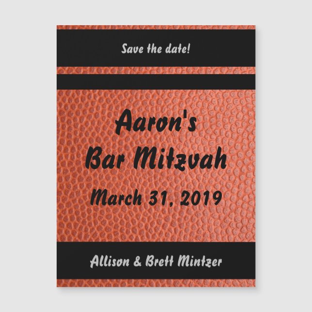 Hoops Bar Mitzvah Magnet w/Envelope (Front)