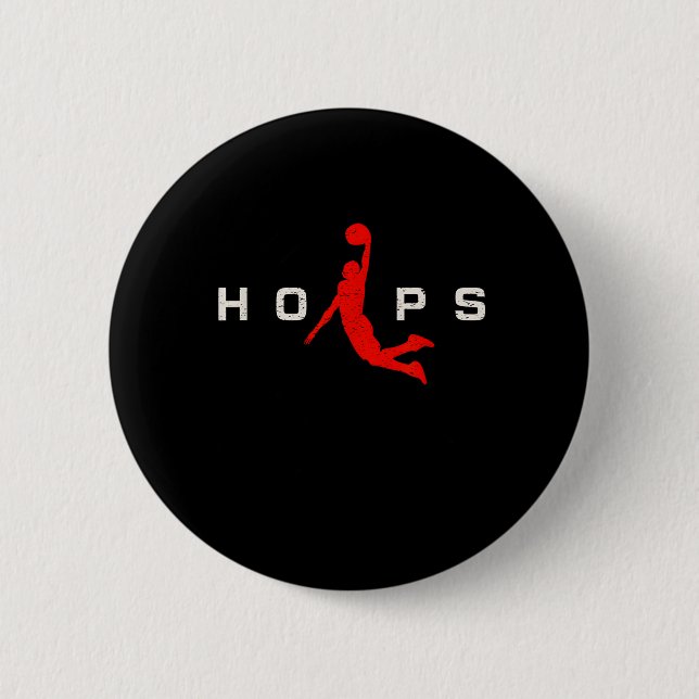 Hoops - Basball 6 Cm Round Badge (Front)
