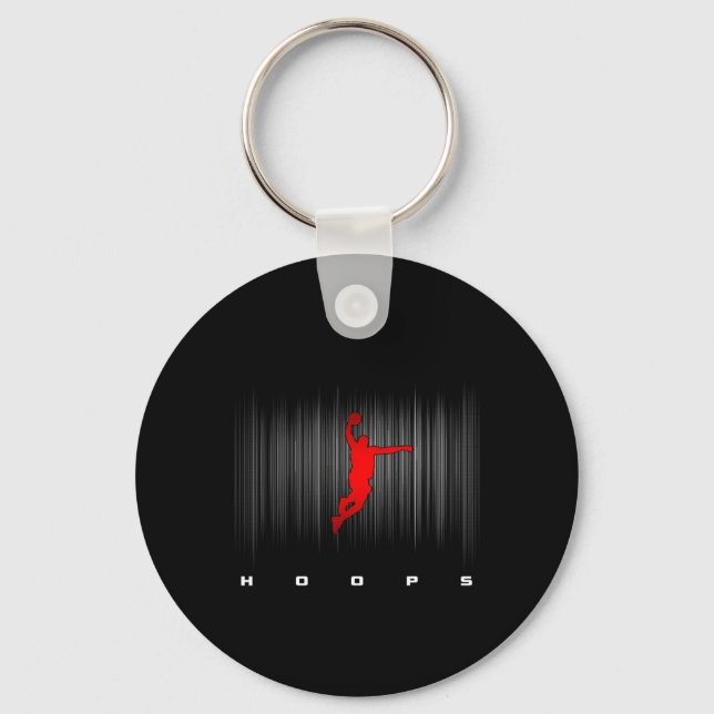 Hoops Basketball Apparel - Basketball  Key Ring (Front)