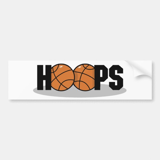 Hoops basketball bumper sticker (Front)