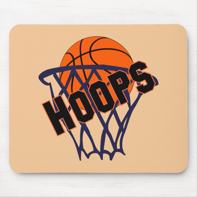 Hoops Basketball & Net Mousepad (Front)