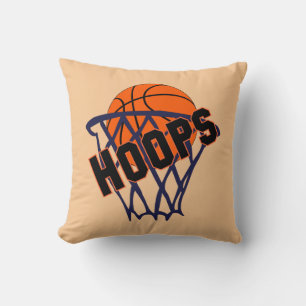 Hoops Basketball & Net Throw Pillow