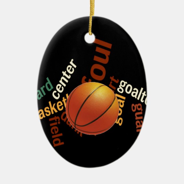 Hoops Basketball Sport Fanatics.jpg Ceramic Tree Decoration (Front)