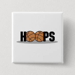 Hoops Basketball T-shirts and Gifts 15 Cm Square Badge