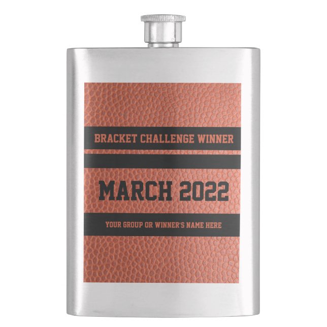 Hoops Bracket Challenge Winner Prize Flask (Front)