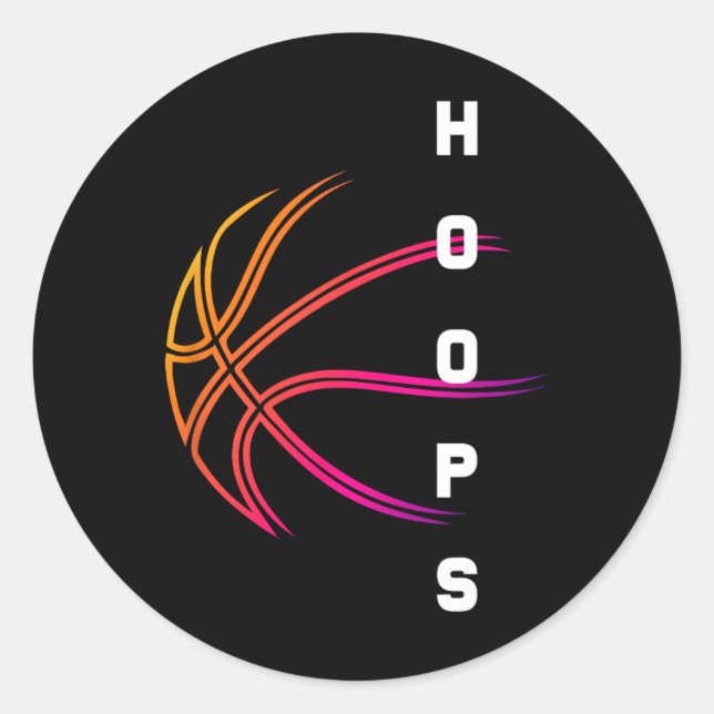 Hoops Bysketbyll Player Retro  Classic Round Sticker (Front)