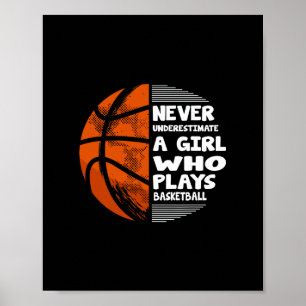 Hoops Girls Never Underestimate A Girl Who Plays S Poster