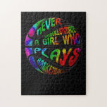 Hoops Girls Never Underestimate Plays Basketball Jigsaw Puzzle<br><div class="desc">Hoops Girls Never Underestimate A Girl Who Plays Basketball</div>