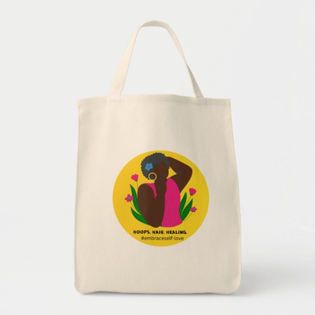 Hoops.hair.healing T-shirt Tote Bag (Front)