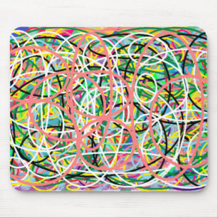 hoops multi coloured patterns mouse pad
