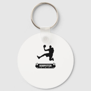 Hoopster Basketball Silhouette Key Ring