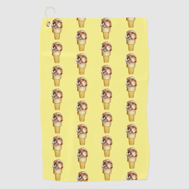Hooray for Ice Cream Golf Towel (Front)