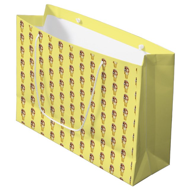 Hooray for Ice Cream Large Gift Bag (Front Angled)
