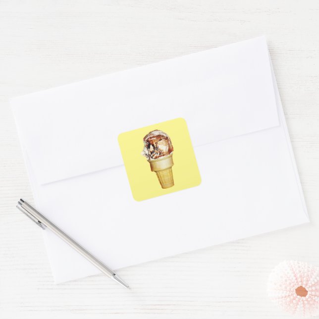 Hooray for Ice Cream Square Sticker (Envelope)