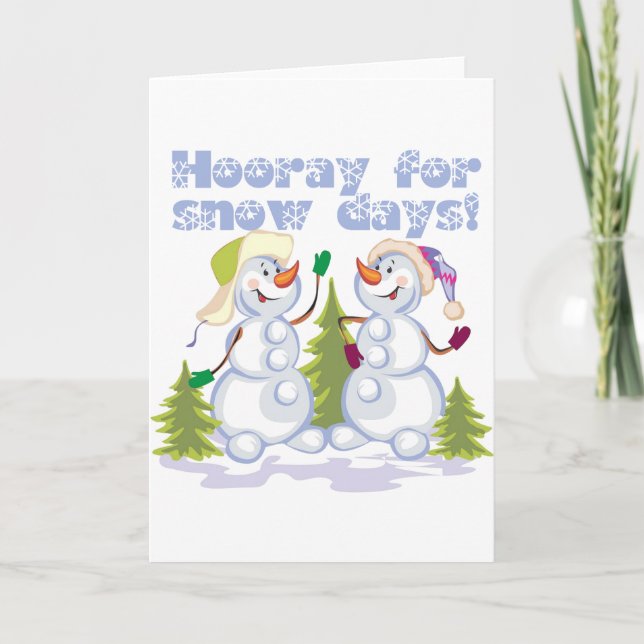 HOORAY For Snow Days! Holiday Card (Front)
