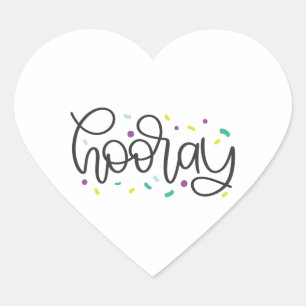 hooray heart sticker