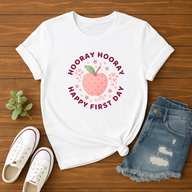 Hooray Hooray Happy First Day Back to School Kids T-Shirt (Cute First Day Of School Tshirt, Back to School Kids Shirt)