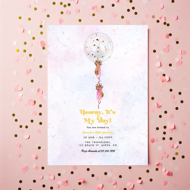Hooray, It’s My Day! Minimal Birthday Party Invitation (Hooray, It’s My Day! Minimal Birthday Party Invitation)