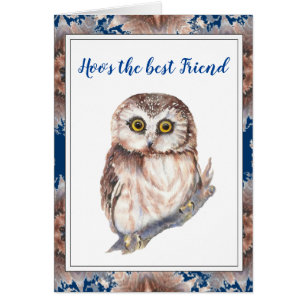 Hoo's The Best Friend  Cute Little Owl Bird