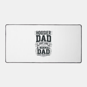 Hoosier Dad Vintage Engraving Quote Shirt Design_1 Desk Mat