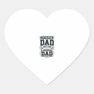 Hoosier Dad Vintage Engraving Quote Shirt Design_1 Heart Sticker