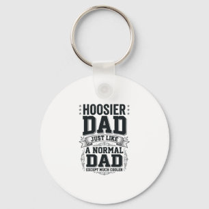 Hoosier Dad Vintage Engraving Quote Shirt Design_1 Key Ring